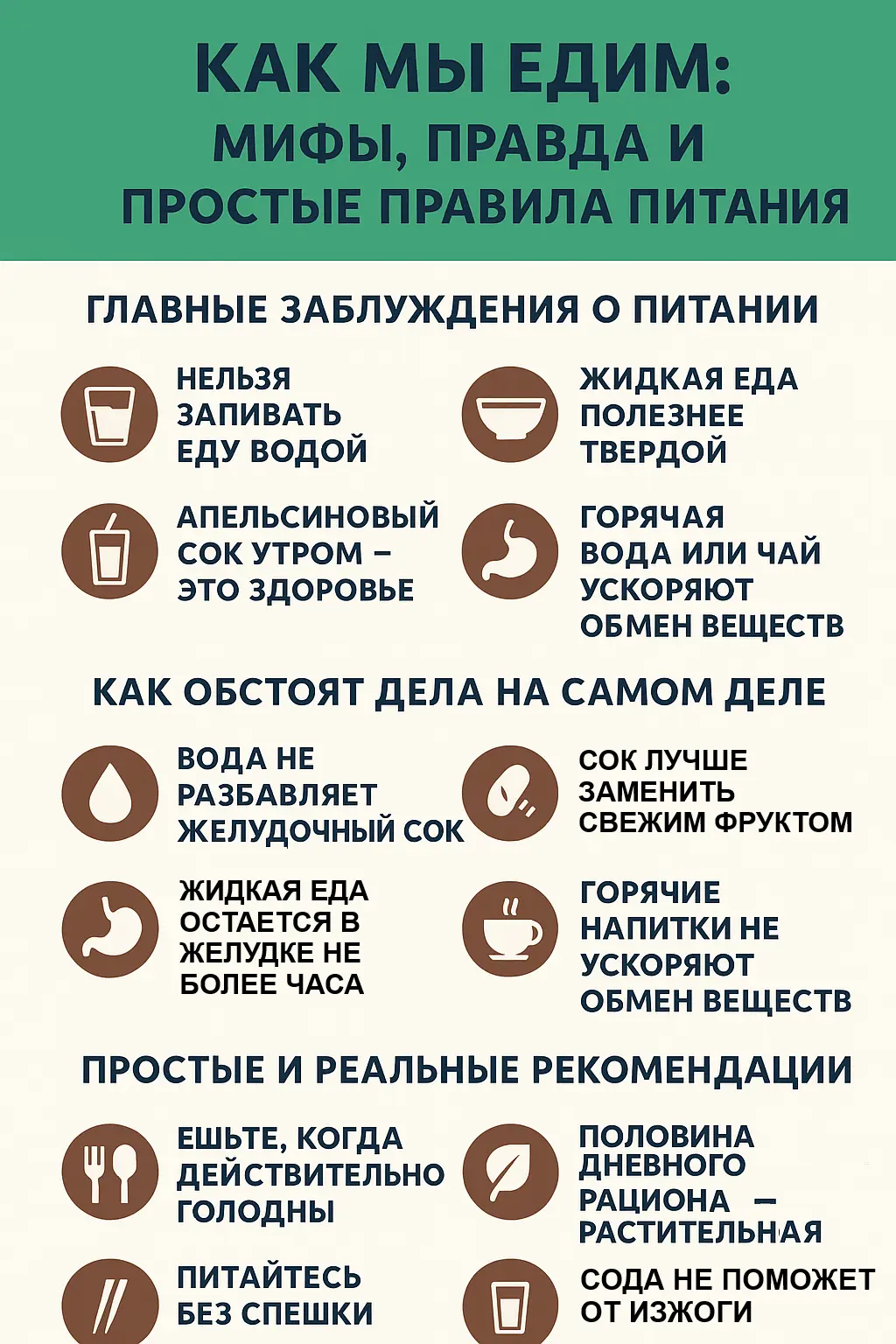 Краткое отображение нижеследующей информации