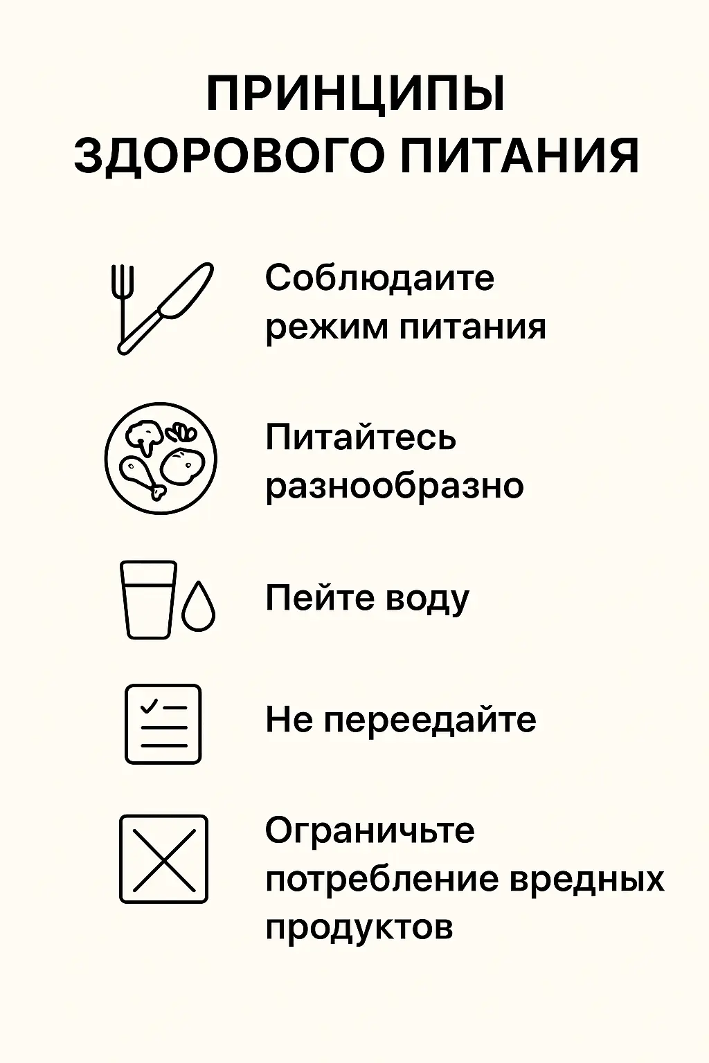 Иллюстрация рекомендаций в еде