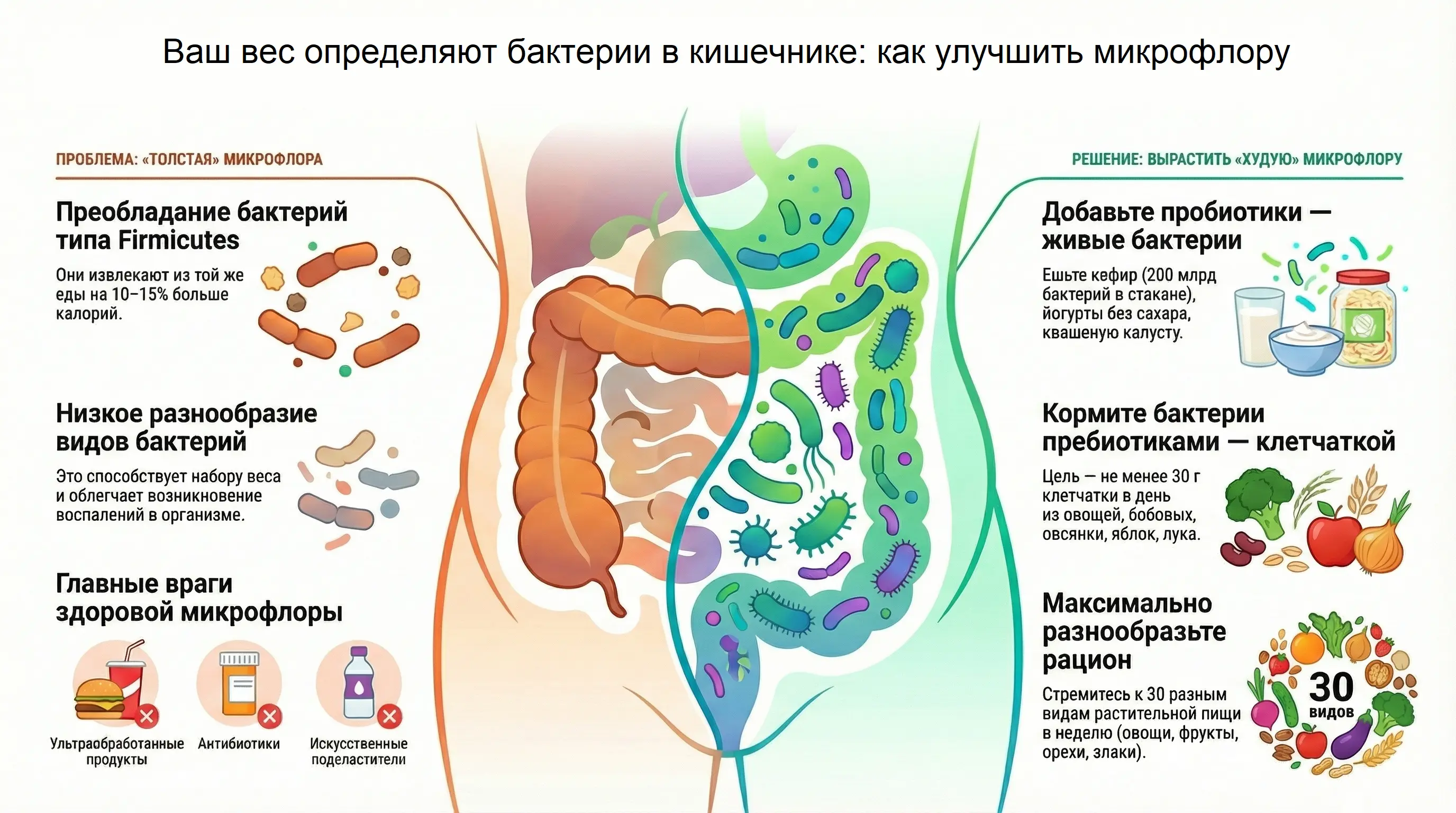 Инфографика: Микрофлора и вес